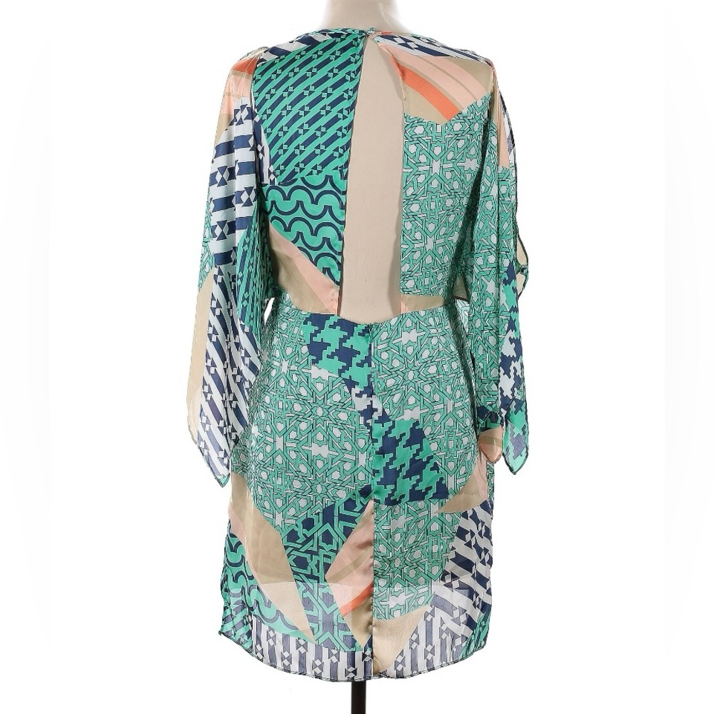 NWOT Ark & Co. Abstract Patterned Cold Shoulder Dress - Picture 2 of 5